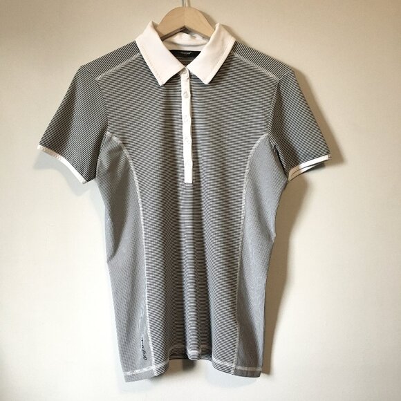 Abacus Button Collar Pinstripe Drycool Polo Golf Shirt - Picture 2 of 16